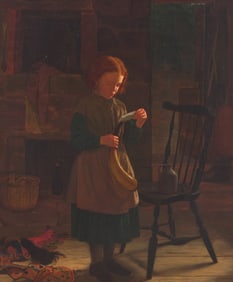 Oliver Ingraham Lay  (American, 1845-1890) Filling the Powder Horn, 1869