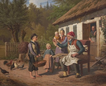 Johann Peter Raadsig (Danish, 1806-1882) Grandfather's Advice, 1858