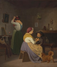 Albert Küchler (Danish, 1803-1886) Preparing for the Trip