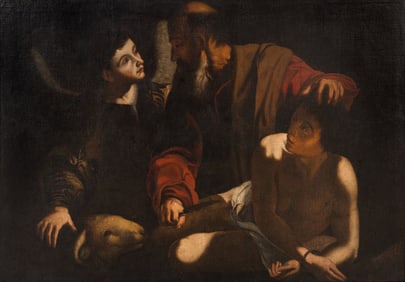 After Caravaggio, 17th Century The Sacrifice of Isaac