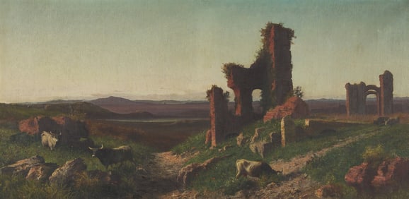Achille Vertunni (Italian, 1826-1897) View of the Roman Campagna