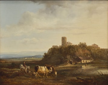 Jacques Raymond Brascassat (French, 1804-1867) Livestock at Pasture