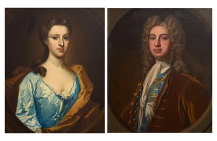 British School, c. 1710 Portraits of Mr. & Mrs. John Hornor (a pair)