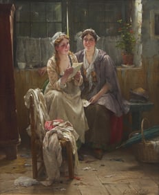 Edward Portielje (Belgian, 1861-1949) The Letter