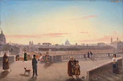 Conrad Wise Chapman (American, 1842-1910) Cityscape of Rome from the Spanish Steps