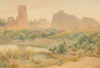 Robert George Talbot Kelly (British, 1861-1934) The Ruins at Karnak