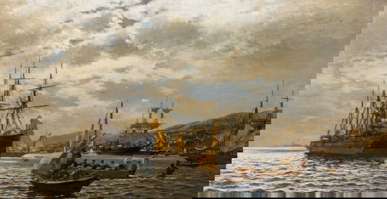 Karl Paul Themistocles von Eckenbrecher (German, 1842-1921) Departing for America, 1890