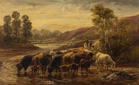 Robert Watson (British, 1865-1916) Watering the Cattle, 1882