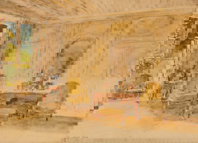 Walter Gay (American, 1856-1937) Interior with Writing Desk