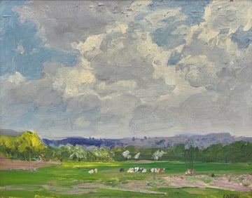 Edward Henry Potthast (American, 1857-1927) Landscape with Cows