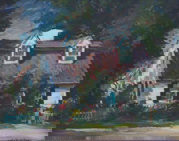 Emile Albert Gruppe (American, 1876-1978) New England Cottage, 1970