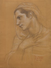 Violet Oakley (American, 1874-1961) Portrait of a Youth, Bust Length, 1959