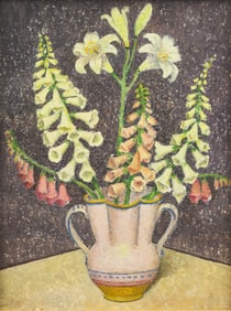 Emma Fordyce MacRae  (American, 1887-1974) Foxgloves and Lily (Flowers in a Vase)