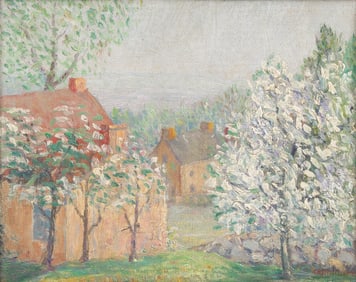 Casimir A. Sienkiewicz  (American, 1890-1974) Spring Landscape with Flowering Trees