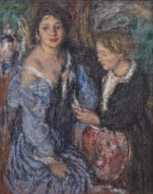 Edmond François Aman-Jean  (French, 1858-1936) Élégante et sa Dame de Compagnie, c.