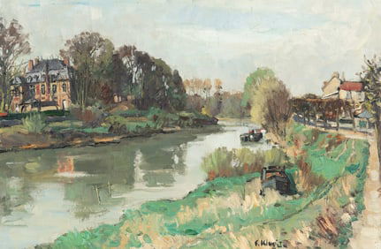 Constantin Kluge (French, 1912-2003) La Marne à Gournay