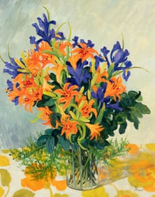 Marie-Lucie Nessi-Valtat (French, 1900-1992) Martagons et Iris Violets