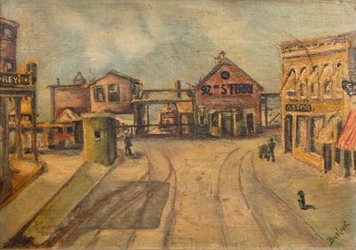 David Burliuk (Ukrainian, 1882-1967) 92nd Street Ferry