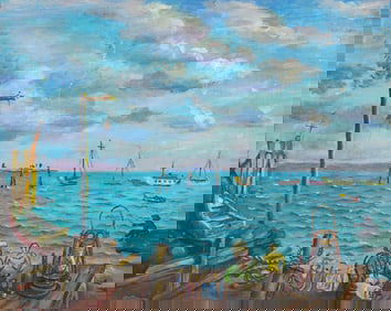 David Burliuk (Ukrainian, 1882-1967) Sag Harbor