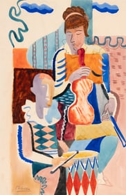 Jan Matulka (American/Czech, 1890-1972) Two Musicians, c. 1924