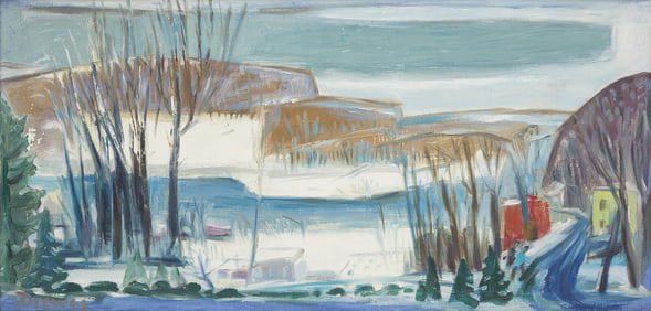 Werner Drewes (American/German, 1899-1985) Early Snow in the Delaware Valley, 1969