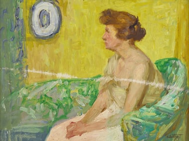 Edward Henry Potthast (American, 1857-1927) Woman on a Sofa