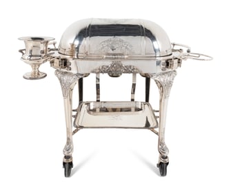 A French Silver-Plate Roast Trolley