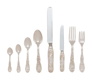 A Tiffany and Co. Silver Chrysanthemum Flatware Service
