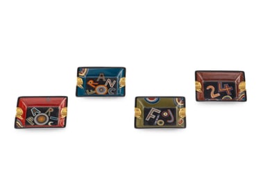 A Set of Four Hermès Porcelain Ashtrays