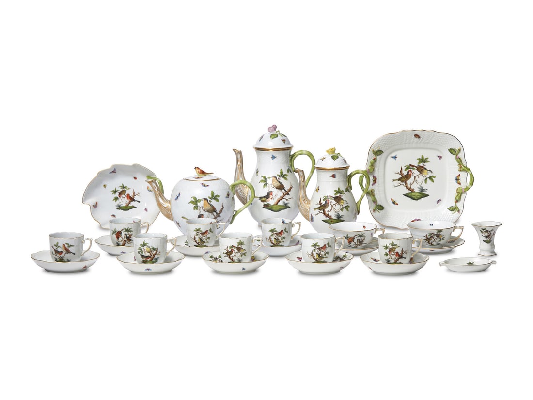A Herend Rothschild Bird Porcelain Dessert Service (1 of 3)