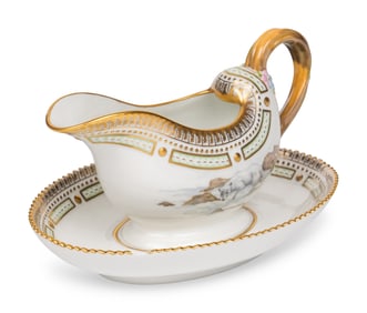 A Royal Copenhagen Fauna Danica Porcelain Sauce Boat