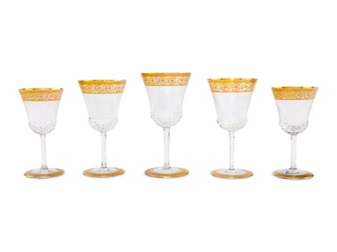 A Staint-Louis Thistle Gilt Stemware Service