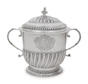 A Queen Anne Britannia Silver Cup and Cover