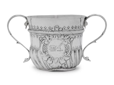 A George I Britannia Silver Caudle Cup