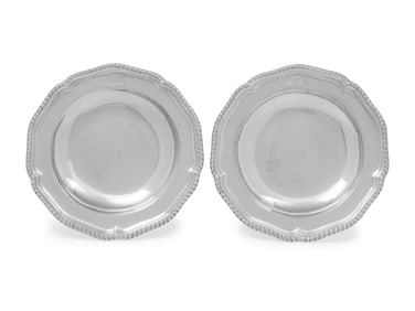 A Pair of George III Silver Soup Plates