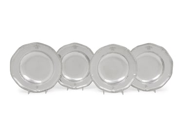 A Set of Four George III Silver Soup Plates