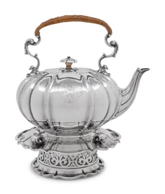 A George IV Silver Teapot on Stand