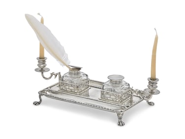 A Victorian Silver Inkstand