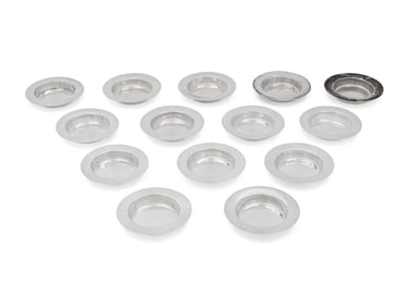 A Set of Fourteen English Silver Place-Setting Ash Trays