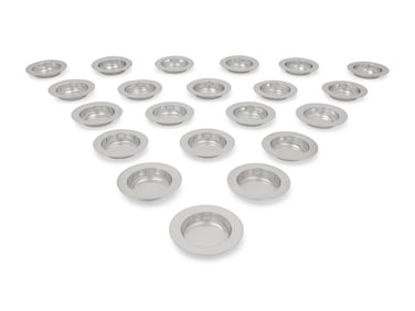 A Set of Twenty-One English Silver Place-Setting Ash Trays
