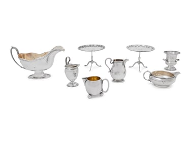 An Assembled Group of English Silver Table Articles