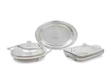 Three French Silver-Plate Serving Articles