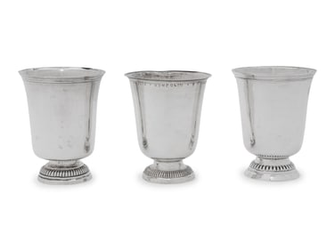 Three French Ancien Régime Silver Beakers