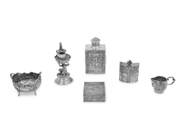 A Group of Six Continental Silver Table Articles