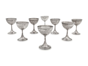 A Set of Eight American Silver Coupes