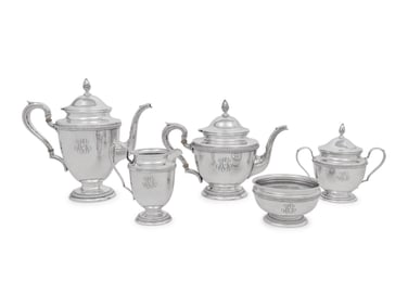 An American Silver a Five-Piece Tea and Coffee Service