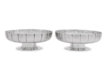 A Pair of American Silver Sweetmeat Dishes