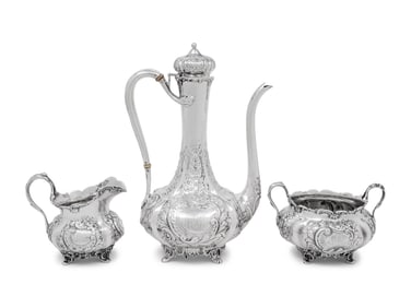 An American Silver Three-Piece Coffee Service