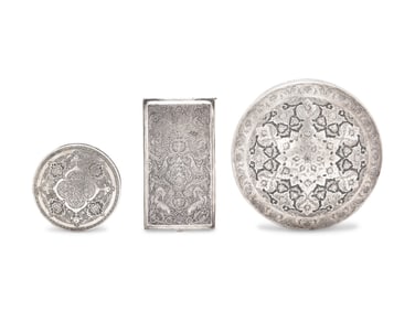 A Group of Three Persian Silver Boxes