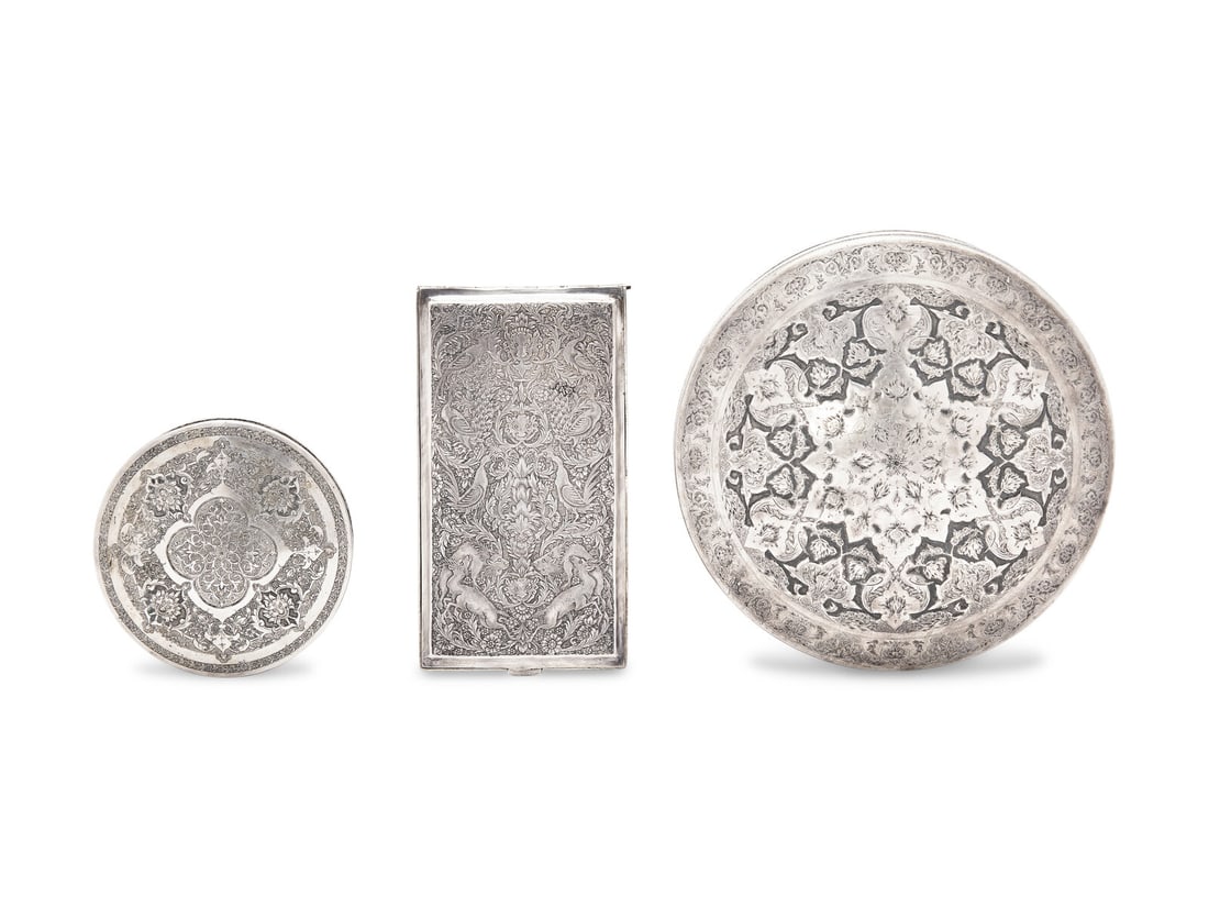 A Group of Three Persian Silver Boxes (1 of 4)